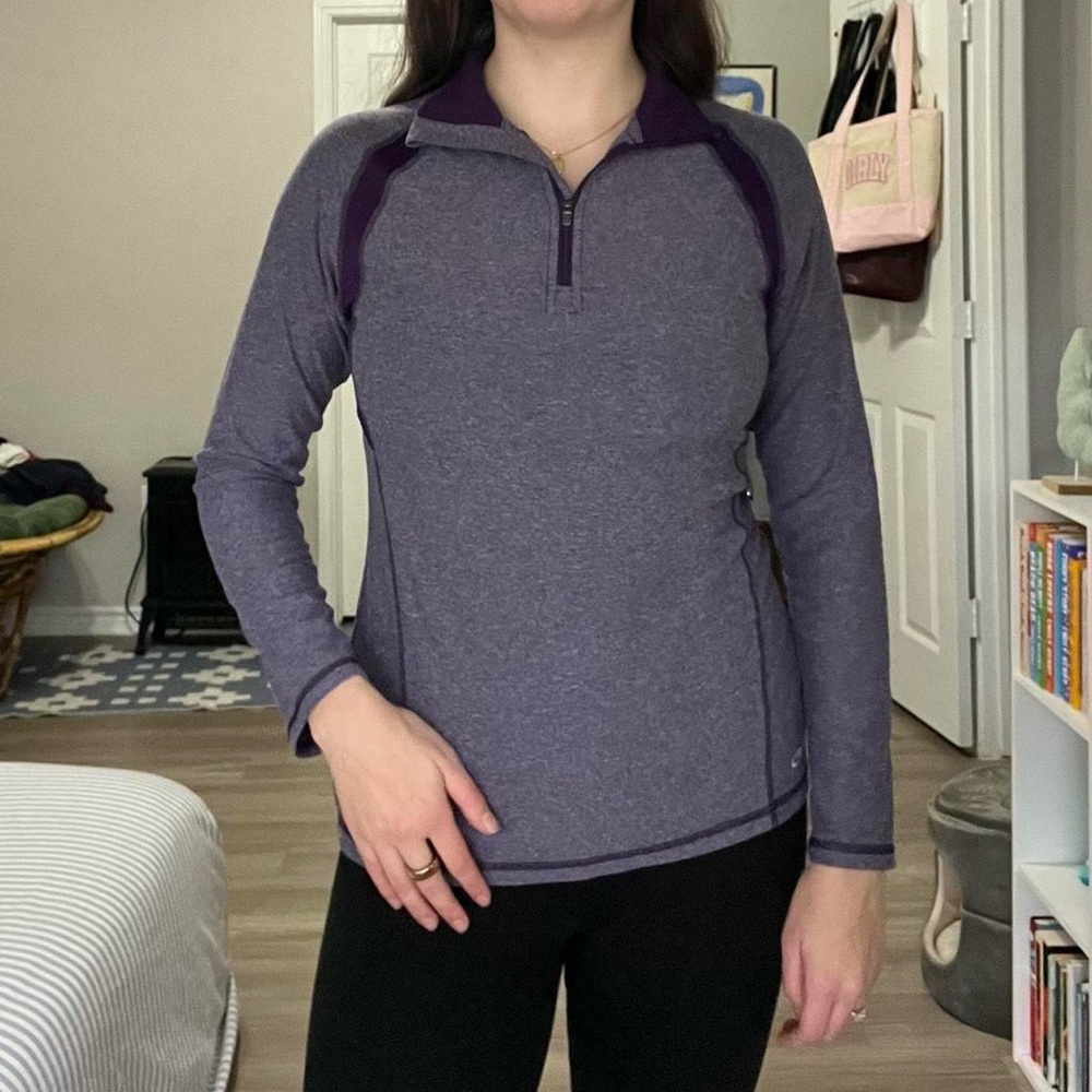 Champion two toned plum purple quarter zip athletic pullover